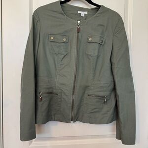 Charter Club Green Utility Jacket with Military-Inspired Design
